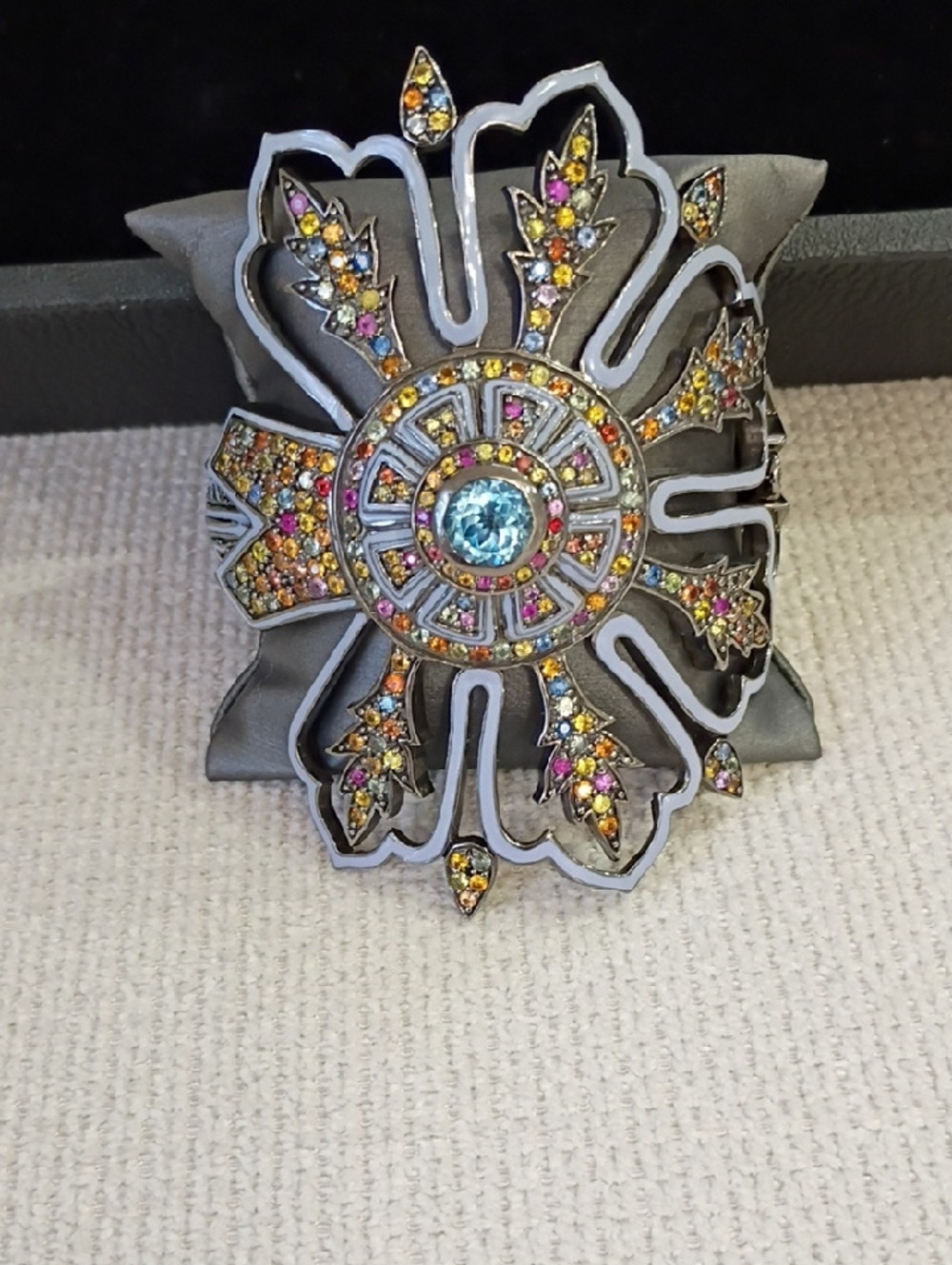 Matthew Campbell Laurenza.... Sapphire And Topaz Cuff Bracelet